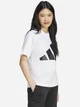 Футболка хлопковая женская Adidas W Bl Sj T JC5728 S White/Black (4067891020940) - изображение 2