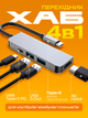 Usb хаб переходник type c на юсб 4в1 hub адаптер с юсб на тайп си для ноутбука смартфона планшета пк компактный концентратор разветвитель 4 порта 4K hdmi 2xUSB3.0 5Gbs PD hub 4in1 - изображение 1