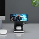 Магнітна бездротова зарядка 3 в 1 QC 3.0 15 Вт підходить для телефону, iWatch, AirPods Чорний ( код: WCS3B ) - зображення 6