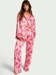 Сатинова піжама Victoria's Secret (сорочка+штани) S-long Рожева бантики Satin Long Pajama Set - зображення 1