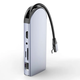 USB хаб, концентратор с быстрой зарядкой и HDMI FuXin 1939C (10 в 1, Type-C, VGA, RJ45, 100 Вт) - изображение 1