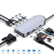 USB хаб, концентратор с быстрой зарядкой и HDMI FuXin 1939C (10 в 1, Type-C, VGA, RJ45, 100 Вт) - изображение 4