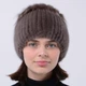 Шапка норковая вязаная Меховой Стиль Петли 54-60 Капучино (101/F) - изображение 2