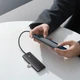 USB-хаб Baseus Lite Series 4-Port Type-C HUB Adapter (Type-C to USB 3.0*4) 25cm Black (WKQX030301) - изображение 9