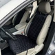 Накидки для автомобільних сидінь із алькантари Lux Прошитий квадратний ромбік Чорний з білою ниткою Преміум Передній комплект - зображення 2