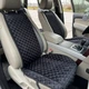 Накидки для автомобільних сидінь із алькантари Lux Прошитий квадратний ромбік Чорний з білою ниткою Преміум Передній комплект - зображення 3