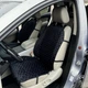 Накидка для сидіння з алькантари Lux Прошитий квадратний ромбік Чорний з синім рядком Преміум+ 1 передня - изображение 2