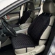 Накидка на крісло автомобіля з алькантари Lux Прошитий квадратний ромбик Чорний з червоним рядком Преміум+ 1 передня - зображення 1