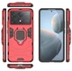 Чехол Fiji Ring для Poco X6 Pro 5G бронированный бампер с кольцом подставкой красный - изображение 3