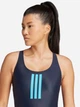 Купальник слитный женский Adidas 3S Mid Suit C JH3320 34 Legink/Luccya (4067901626964) - изображение 4