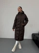Женское зимнее пальто с капюшоном K&ML 46 L ( 48 ) Коричневый ( 46 - 02) - изображение 4