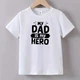 Футболка дитяча для хлопчика біла з принтом "My dad is my hero" fdm1292 7-8р. 128см. - зображення 1