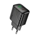 Адаптер HOCO CS25A Rico Charger — USB+USB‑C питание 20Вт (3А), черно-матовый корпус - изображение 1