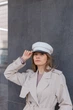 Кепи кашемировая с кожаным козырьком D.Hats цвет молочный - изображение 6