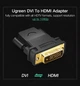 Адаптер UGREEN HDMI Female - DVI 24+1 Male Black - зображення 2