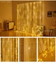 USB Гирлянда штора, 3х3 м, 10 крючков, теплый свет, пульт 8 режимов 300 Led, гирлянда от повербанка (888001) - изображение 4