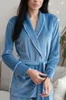Женский брючный велюровый комплект Кбл1424 Голубой, 3XL - изображение 2