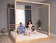 Детская деревянная кровать Квадрат Busy Wood напольная без ламелей Модель 8 Натуральное дерево 200х140 см - изображение 5