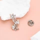 Значок (пин) BROCHE брошь бижутерия Медицина ДНК с бабочками серебристый BRGV114660 - изображение 4