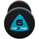 Гантели цельные профессиональные с полиуретановым покрытием LiveUp LP8002-6 2шт по 6кг черный-синий - изображение 2
