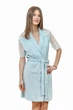 Халат женский велюровый с короткими кружевными рукавами Felisiya Lingerie Голубой 73/к-051 S (2000011131012) - изображение 4