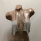 Жіночий вечірній топ «Goddess» кольчуга з ланцюжками на декольте блискучий топік S/M Сріблястий (100132) - зображення 5