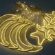 Светодиодная внутренняя гирлянда штора луна и звезды 9 шт на окно с питанием от сети соединением гирлянд 3 м (478609-Prob) Теплая белая - изображение 2