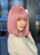 Перука PoliLy 16003 Dark Pink каре рожевий з імітацією шкіри термостійке волокно - зображення 6
