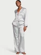 Пижама сатиновая Glazed Satin Dew Drop Long Pajama Set Grey размер XS - изображение 1