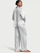 Пижама сатиновая Glazed Satin Dew Drop Long Pajama Set Grey размер XS - изображение 4
