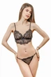 Комплект женский кружевной бюстгальтер с мягкой чашкой и стринги Felisiya Lingerie Черный 2001+221-170к S - изображение 2