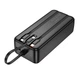 Портативний зарядний пристрій HOCO J132B 30000mAh USB, Type-C, QC, з кабелями Black - зображення 2