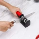 Ручная точилка для ножей Fast Sharpener с трехэтапной системой заточки Черно-красная - изображение 9
