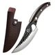 Разделочный кованый нож для мяса Grandsharp Full Tang 145х50х4 мм с кожаным чехлом - изображение 1