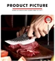 Разделочный кованый нож для мяса Grandsharp Full Tang 145х50х4 мм с кожаным чехлом - изображение 6