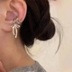 Серьги каффы с бантиком на хрящ уха, клипсы из бижутерного сплава 2 шт. Серебристый с розовым - изображение 2