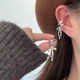 Серьги каффы с бантиком на хрящ уха, клипсы из бижутерного сплава 2 шт. Серебристый с розовым - изображение 4