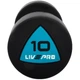 Гантели цельные профессиональные с полиуретановым покрытием 2штуки LiveUp LP8002-10 (2х10кг) (полиуретановое покрытие, цена за 2шт) - изображение 3
