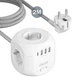 Мережевий фільтр трійник LENCENT SL-805E 2m 2500W 10A 8 в 1 3 USB + TYPE-C подовжувач розгалужувач з вимикачем - зображення 1
