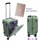 Чемодан ручная кладь с фронтальным открытием 4 колеса замок TSA с отделом для ноутбука DERBY 092401/20 green - изображение 1