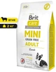 Сухий беззерновий корм з ягням Brit Care Mini Adult Lamb для дорослих собак мініатюрних порід 2 кг (8595602520107) - изображение 1