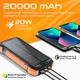 Універсальна мобільна батарея Promate SolarTank-20PDQI 20 W 20000 mAh Black чорний з помаранчевим 29346 - изображение 2