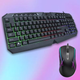 Комплект игровых клавиатуры и мыши проводной с RGB подсветкой геймерский для компьютера - изображение 1