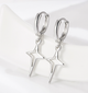 Сережки Fashion Jewelry конго зірочки висячі хрести в стилі y2k kpop сріблястий колір (SVS) - зображення 3