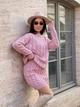 Женский вязаный костюм с юбкой розового цвета 30425 One Size - изображение 3