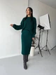 Женский теплый костюм с юбкой изумрудного цвета 30418 One Size - изображение 2