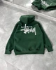 Стильное мужское худи оверсайз Stussy S зеленое (H66) - изображение 2