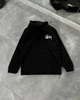 Стильное мужское худи оверсайз Stussy M черное (H64) - изображение 1