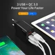 Зарядний пристрій Essager Fangbo 30W QC3.0 3U Charging Head black - зображення 3