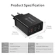 Зарядний пристрій Essager Fangbo 30W QC3.0 3U Charging Head black - зображення 5